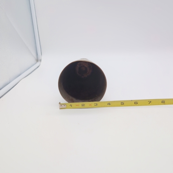 Indian Vintage Ornate Brass Etched Vase 7 Inch - Picture 9 of 9